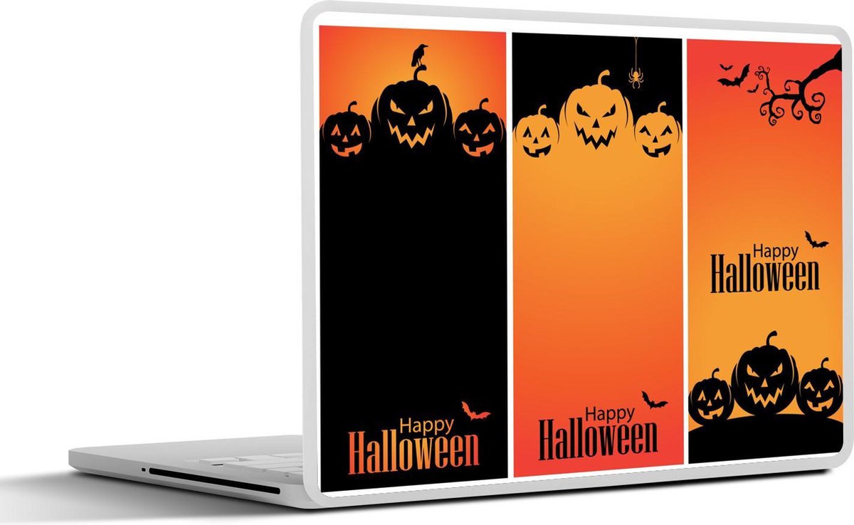 Laptop sticker 15.6 inch Halloween in drie delen