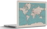 Laptop sticker - 14 inch - Wereldkaart - Vintage - Atlas - Kinderen - Jongens - Meisjes - 32x5x23x5cm - Laptopstickers - Laptop skin - Cover