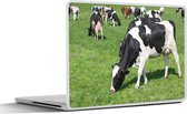 Laptop sticker - 12.3 inch - Koe - Dieren - Gras - Zon - 30x22cm - Laptopstickers - Laptop skin - Cover