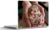 Laptop sticker - 14 inch - Kleine egel in handen - 32x5x23x5cm - Laptopstickers - Laptop skin - Cover
