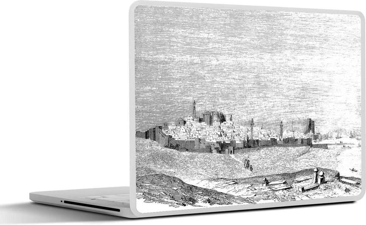 Afbeelding van product SleevesAndCases  Laptop sticker - 13.3 inch - Een vintage tekening van Baku