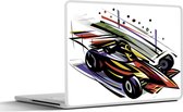Laptop sticker - 12.3 inch - Een illustratie van een Formule 1 wagen in verschillende kleuren - 30x22cm - Laptopstickers - Laptop skin - Cover