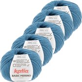 Basic Merino - kleur 81_Licht Groenblauw - bundel 5 bollen 50 gr.  van 120 m.