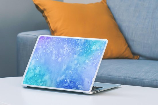 Sticker pour ordinateur portable - 11,6 pouces - Aquarelle - Blauw - Violet - Bleu clair - 30x21cm - Autocollants pour ordinateur portable - Skin pour ordinateur portable - Housse