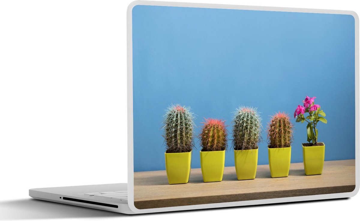 Laptop sticker - 13.3 inch - Bloem naast cactussen - 31x22,5cm - Laptopstickers - Laptop skin - Cover