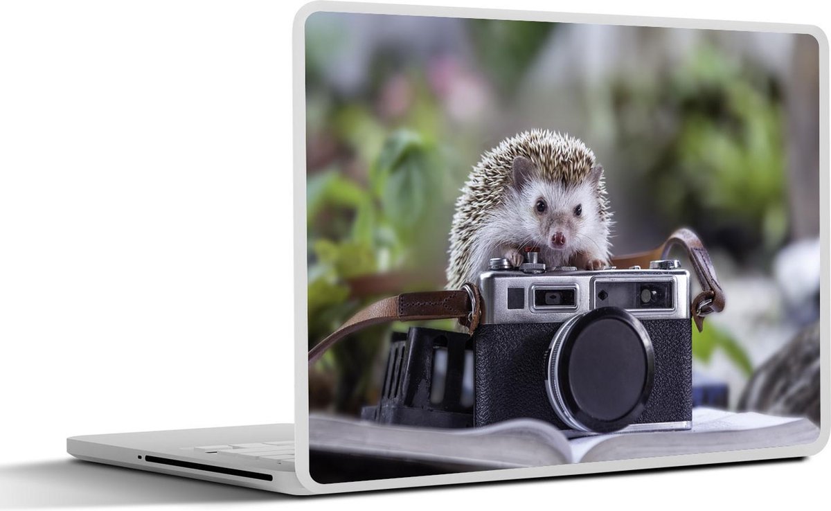 Laptop sticker - 14 inch - Egel op een fototoestel - 32x5x23x5cm - Laptopstickers - Laptop skin - Cover