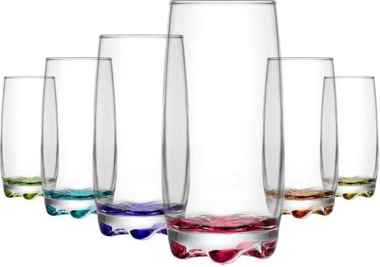 Coloure Highball glazen transparant glas glas glas glas glas set van 6 glas 390 cc watersap, cocktailglazen