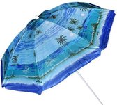 Meyro Lifestyle - Strandparasol - Print - Tropisch Palm - Inklapbaar - diameter Ø 150 cm