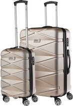|reiskoffers|koffers|reiskoffer met wielen|reiskofferset|reiskoffer 2 delig|TravelZ Diamond TSA Kofferset - 2-delige Trolley