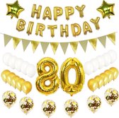 56 delig latex ballonnen versiering - Thema: 80 jaar - Kleur goud