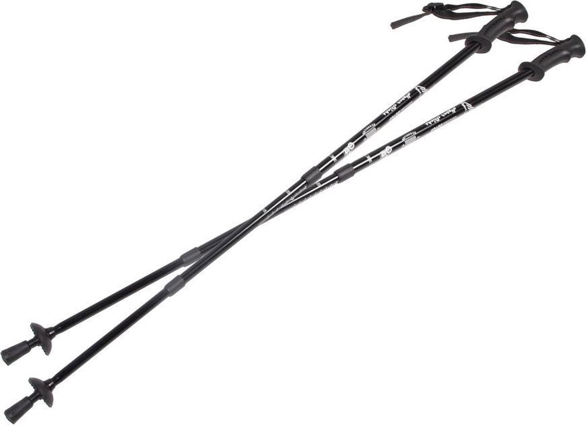 Nordic-walking stick set van de hoogste kwaliteit - 65-135cm - EUROBATT zwarte kleur