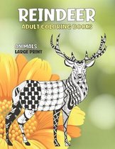 Adult Coloring Books Animals - Large Print - Reindeer
