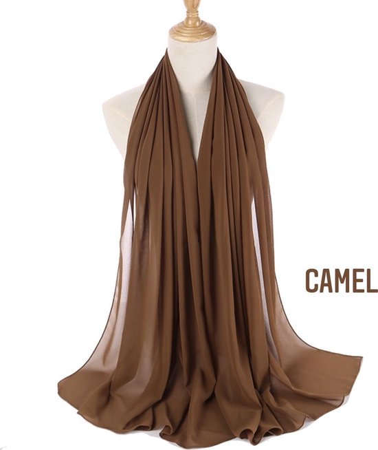 Foulard WOW PEACH Camel| Hijab |Foulard |Foulard |Turban |Écharpe en  mousseline de... | bol.com