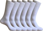 Classinn® Elegant geribbelde Heren sokken 43-46 Wit - 6 paar