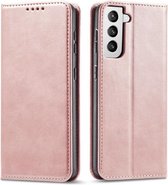 Casecentive Luxe Leren Wallet case - Portemonnee hoesje - Samsung Galaxy S21 Plus Róse Gold