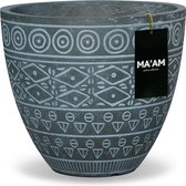 MA'AM Fay - bloempot - rond - 32x28 - groen - bohemian/botanisch/marokkaans interieur/tuin - trendy plantenpot
