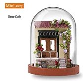 DIY Mini World Glass Cover House - 007 - Time Café -  inclusief stolpje