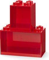 Lego Wandschap - Plankenset - Kastjes - Opbergers - Brick 4 & Brick 8 - Rood