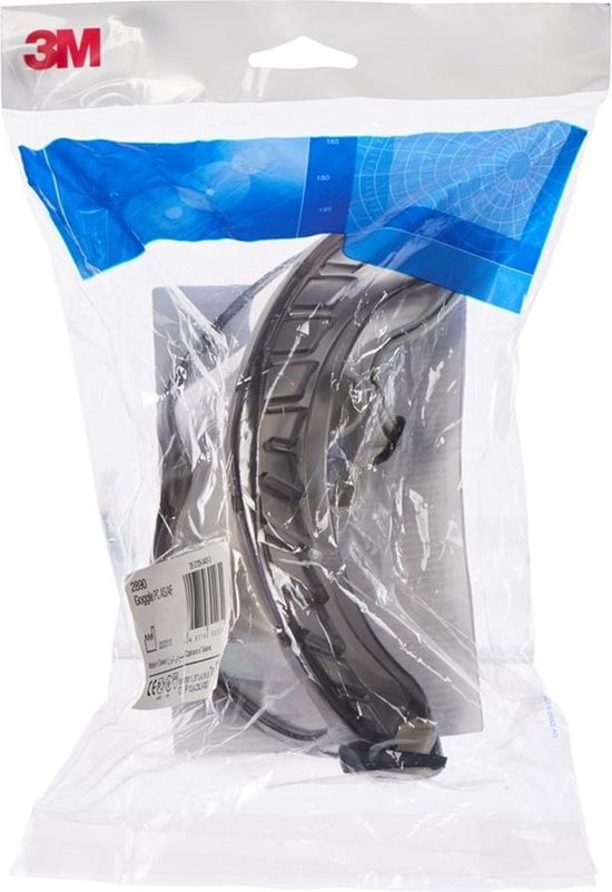 Verpakking van een grijze 3M 2890 veiligheidsbril met transparante lenzen.
