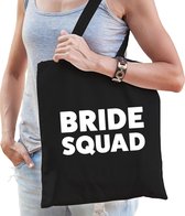 1x Bride Squad vrijgezellenfeest tasje zwart dikke letters/ goodiebag dames - Accessoires vrijgezellen party vrouw