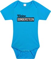 Kleine dondersteen tekst baby rompertje blauw jongens - Kraamcadeau - Babykleding 56 (1-2 maanden)