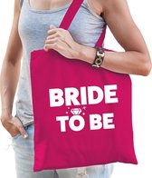 1x Bride To Be vrijgezellenfeest tasje roze dikke letters/ goodiebag dames - Accessoires vrijgezellen party vrouw