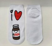 Nutella sokken - I love Nutella - enkelsokken - one size - Grappige Nutella sokken - cadeau