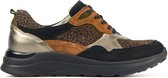 Waldlaufer Sneakers Dames - Lage sneakers / Damesschoenen - Leer - 760002  print  -  Zwart combi - Maat 38.5