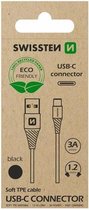 Swissten USB-C naar USB kabel voor o.a. Samsung - 1.2M - Zwart - Duurzame verpakking