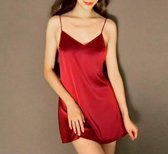 Satijnen nachtjurk- sexy lingerie- nachtjapon- Nachtkleding- rood slaapkleding dunne comfortabele nachtkleding voor vrouwen