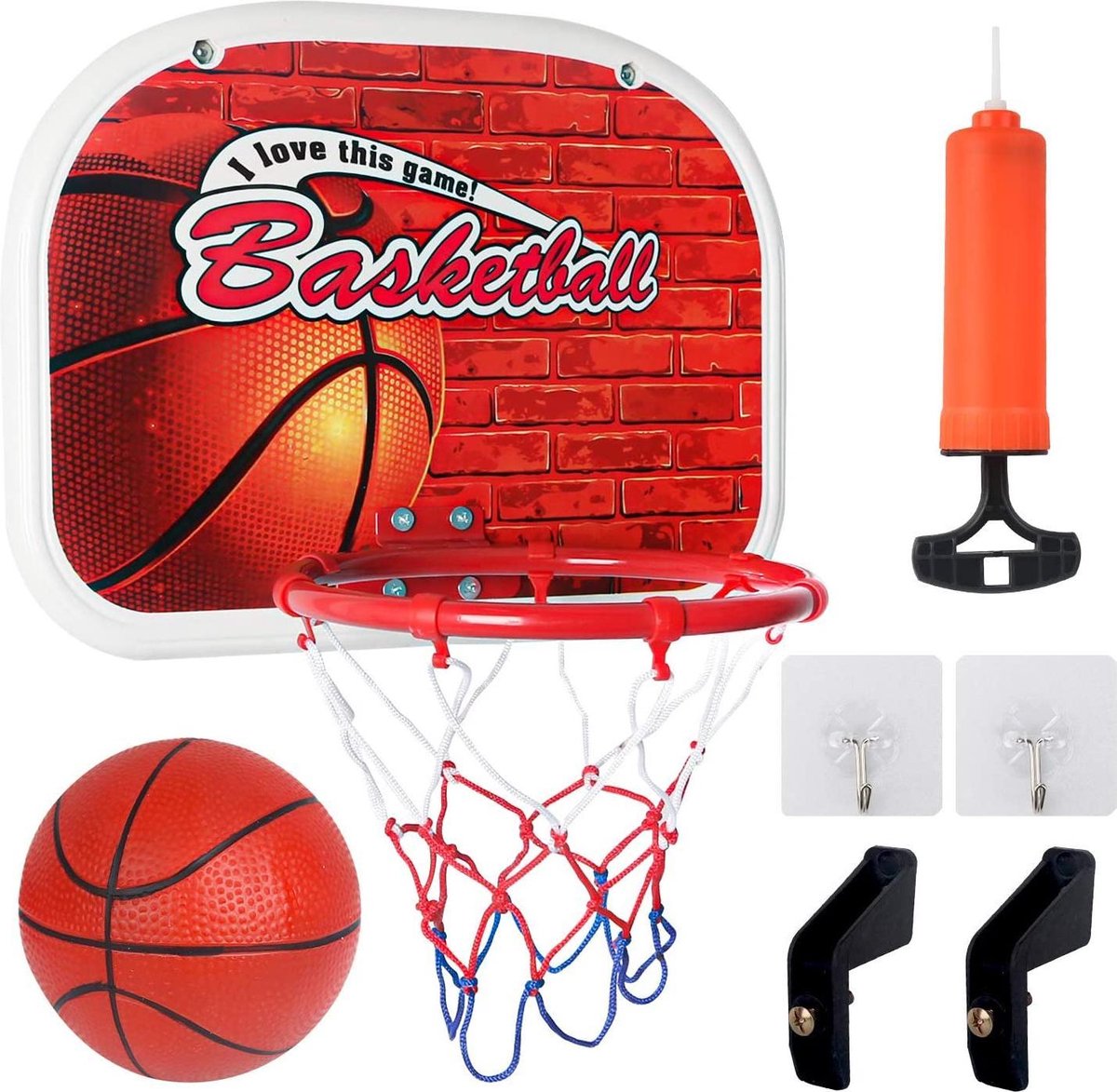 Mini Panier de Basket, Ajustable Portable pour Enfants, 2 Ballons