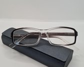 Leesbril +2,0 / Unisex bril / bril op sterkte / zwart 01245 / Leuke trendy unisex montuur met microvezeldoekje en koord / veerscharnier / lunette de lecture +2.0 / leesbril met doe