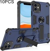 10 stuks schokbestendige TPU + pc-beschermhoes met onzichtbare houder voor iPhone 11 Pro Max (blauw)