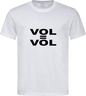 Wit T-Shirt met “Vol = Vol “ print Zwart  Size L