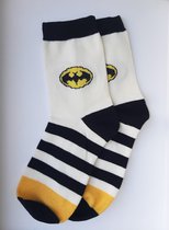 Batman sokken - unisex - one size - wit - superhelden sokken - DC