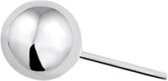 Zilveren round oorknop, Zilver (8MM)