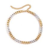 GOLD X SILVER MIX CUBAN LINK NECKLACE - KETTING - DAMES