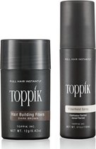 Toppik Hair Fibers Voordeelset Donkerbruin - Toppik Hair Fibers 12 gram + Toppik Fiberhold Spray 118 ml - Voor direct voller haar