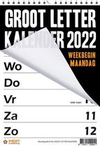 Grootletter Weekkalender 2022 (21cm x 34cm) MAANDAG