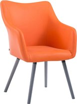 Clp McCoy V2 Eetkamerstoel - Kunstleer - Oranje kleur onderstel : Grijs