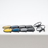 Nivó Clip-On Zonnebril - Gepatto - Zwart Montuur - Gekleurde Glazen - Hippe Zonnebril - UV400 Filter - Gratis Luxe Brillenhoes
