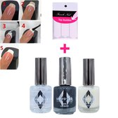 GUAPÀ® French Manicure Set met nagelstickers | Tip Guides | Nagel Sjablonen | Smile Line Nagels | 4 Delige French Manicure Nagel Set | Zwart