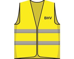 Hesje geel BHV opdruk voor/achter - BHV V+A