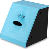 Spaarpot - Gezicht - Muntjes eten - Facebank – Blauw