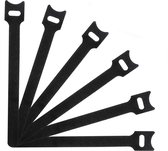 Allteq - Kabelbinder - Klittenband - 300 mm - 10 stuks - Zwart
