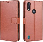 Bookcase Geschikt voor: Motorola Moto E6i / E6S - Bruin - portemonnee hoesje