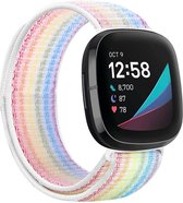 Nylon Smartwatch bandje - Geschikt voor  Fitbit Versa 3 nylon band - kleurrijk - Strap-it Horlogeband / Polsband / Armband