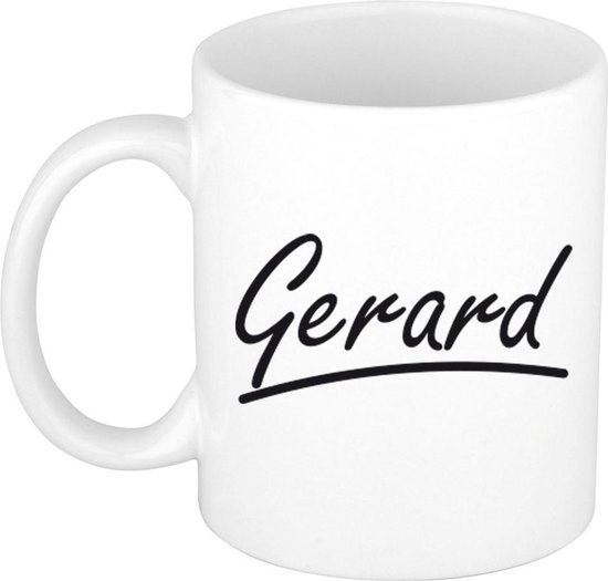 Gerard naam cadeau mok / beker met sierlijke letters - Cadeau collega ...