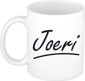 Joeri naam cadeau mok / beker met sierlijke letters - Cadeau collega/ vaderdag/ verjaardag of persoonlijke voornaam mok werknemers