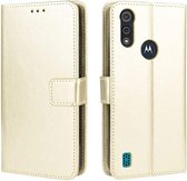 Bookcase Geschikt voor: Motorola Moto E7i Power - Goud - portemonnee hoesje